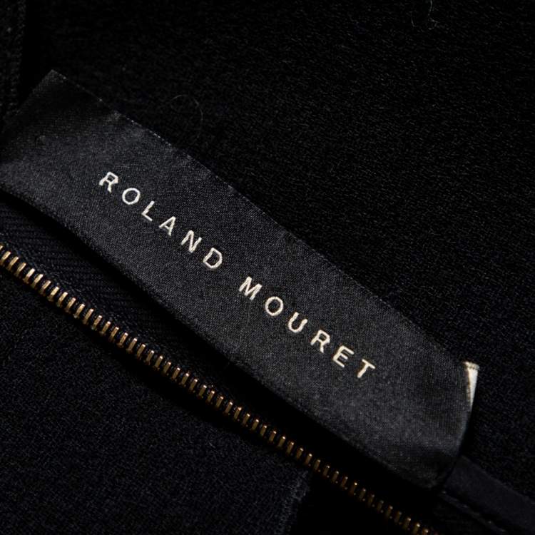 Pre Owned Roland Mouret Black Wool Peplum Hem Detail Dress M