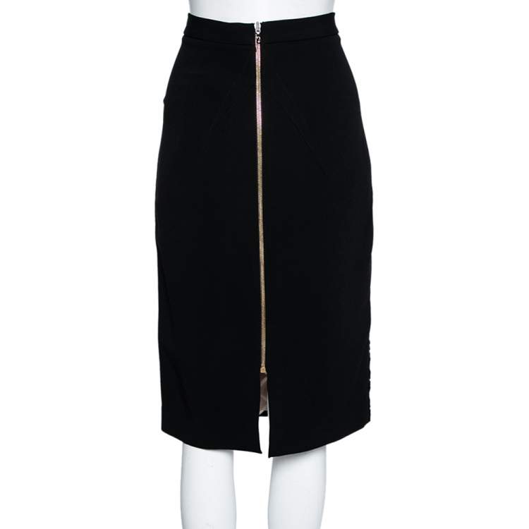 مملوكة مسبقًا Roland Mouret Black Laser Cut Sitona Pencil Skirt L