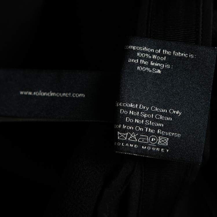 Pre Owned Roland Mouret Black Textured Wool Asymmetrical One Shoulder Dress M