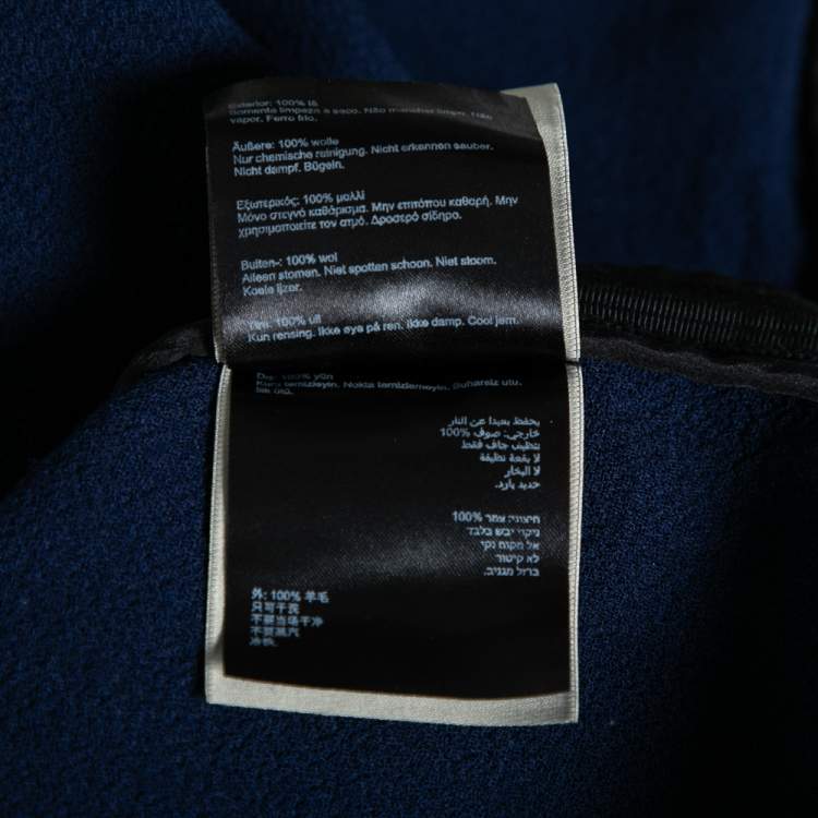 Pre Owned Roland Mouret Navy Blue Wool Crepe Pencil Skirt M