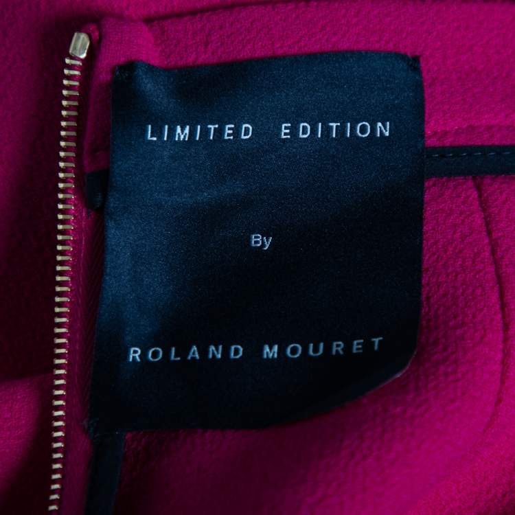 Pre Owned Roland Mouret Limited Edition Pink Wool Crepe Arreton Pencil Skirt M