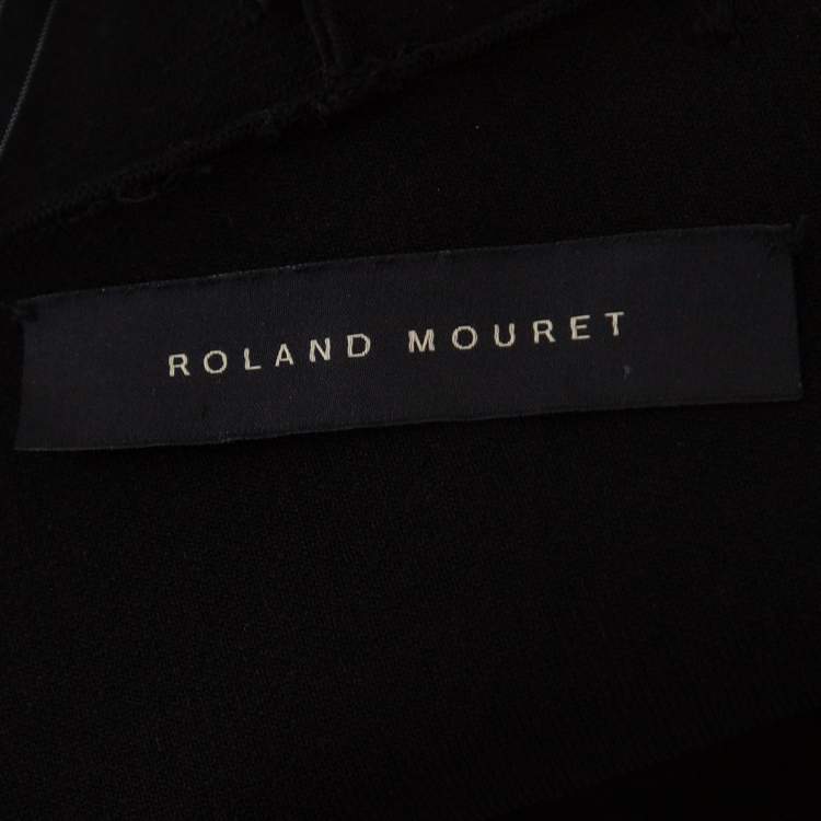 Pre Owned Roland Mouret Black Knit Off-Shoulder Long Sleeve Top S