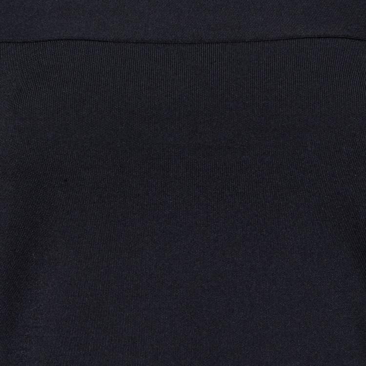 Pre Owned Roland Mouret Black Knit Off-Shoulder Long Sleeve Top S