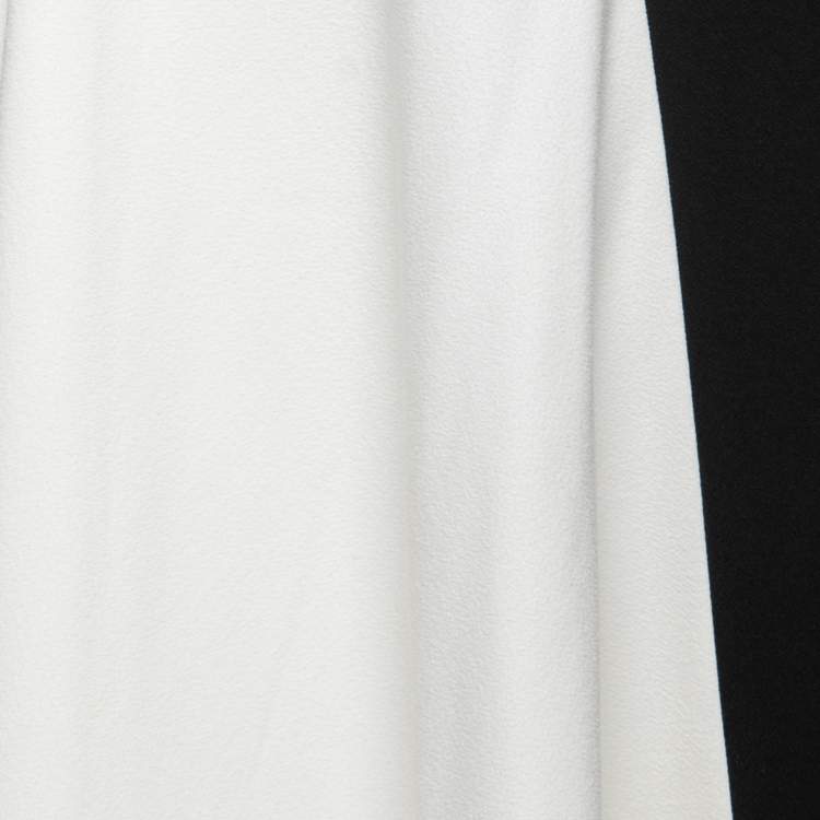 Pre Owned Roland Mouret Color Block Crepe Midi Skirt M