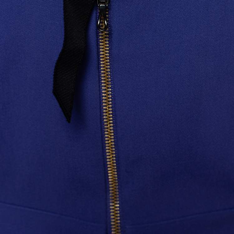Pre Owned Roland Mouret Blue Cady Sheath Dress L