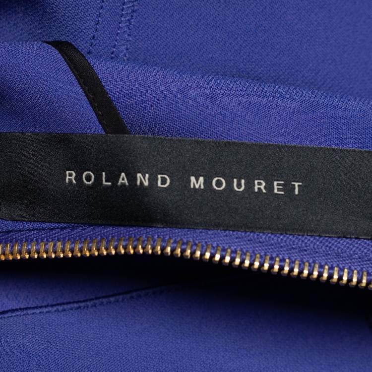 Pre Owned Roland Mouret Blue Cady Sheath Dress L