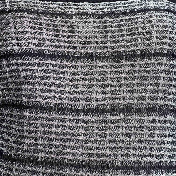 Pre Owned Roland Mouret Black/White Knit Off-Shoulder Top L