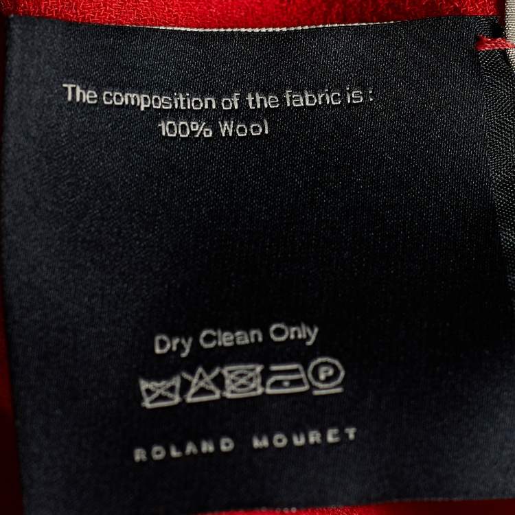 Pre Owned Roland Mouret Red Wool Asymmetric Draped Eugene Top M