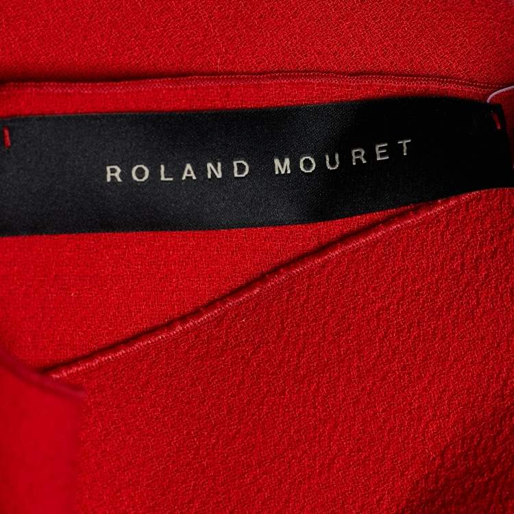 Pre Owned Roland Mouret Red Wool Asymmetric Draped Eugene Top M