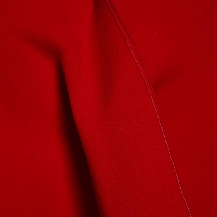 Pre Owned Roland Mouret Red Wool Asymmetric Draped Eugene Top M