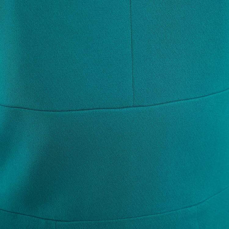 Pre Owned Roland Mouret Blue Crepe Zip Closure Dress L