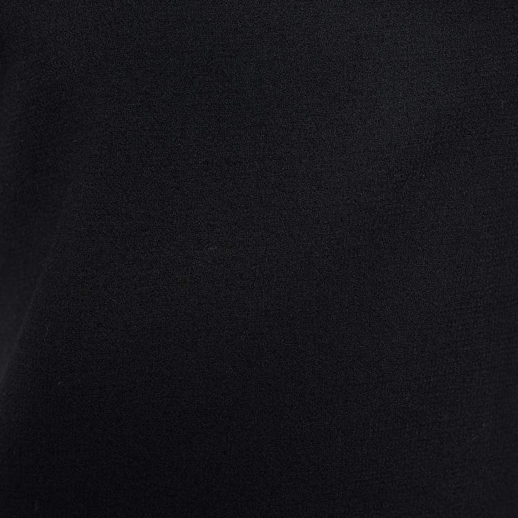 Pre Owned Roland Mouret Black Wool Asymmetric Draped Eugene Top L