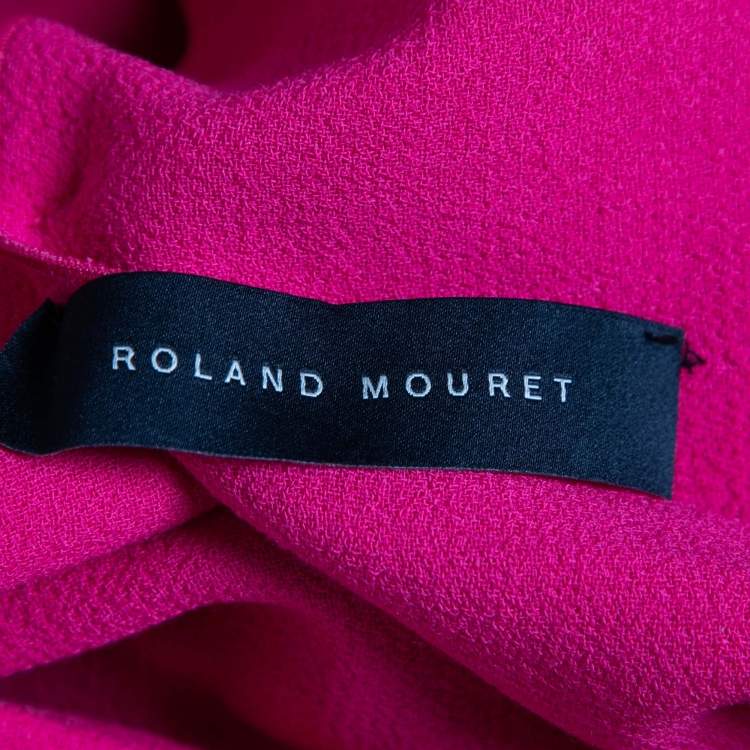 Pre Owned Roland Mouret Pink Wool Crepe Sleeveless Asymmetric Top M