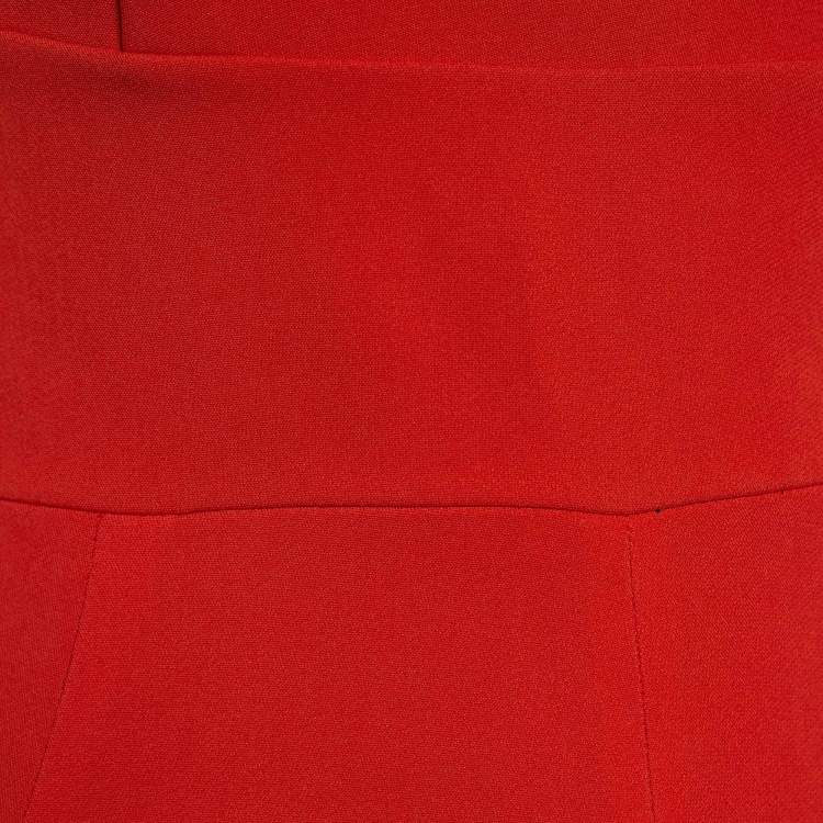 Pre Owned Roland Mouret Red Crepe Colston One Shoulder Jumpsuit S