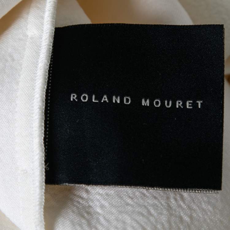 Pre Owned Roland Mouret Off White Wool Lyford One-Shoulder Midi Dress L