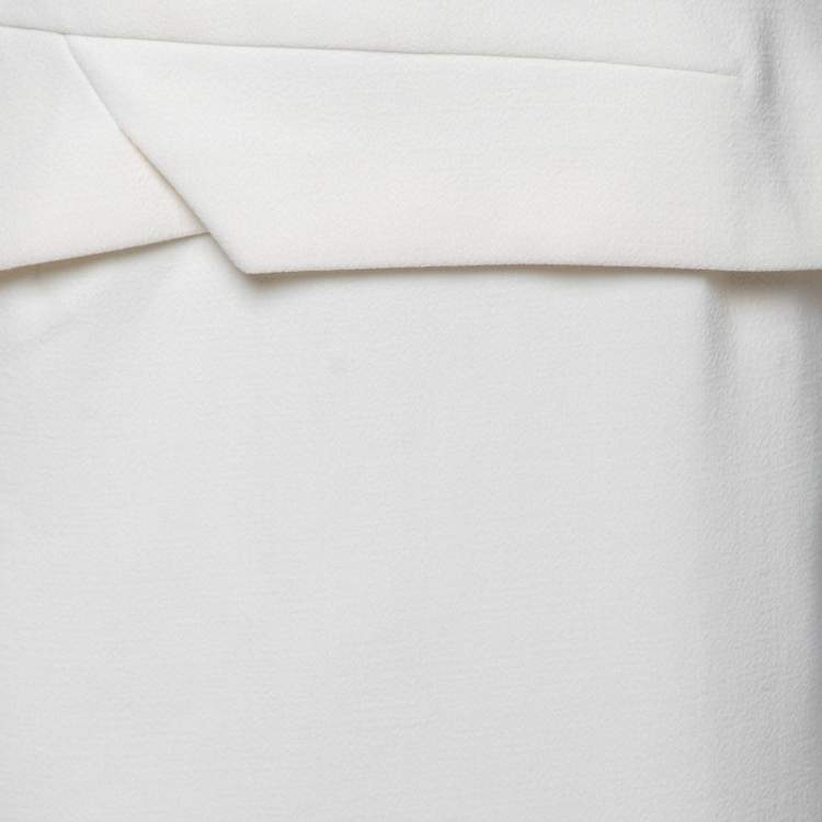 Pre Owned Roland Mouret Off White Wool Lyford One-Shoulder Midi Dress L