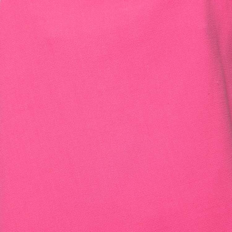 Pre Owned Roland Mouret Pink Crepe Asymmetrical Skirt Suit L 