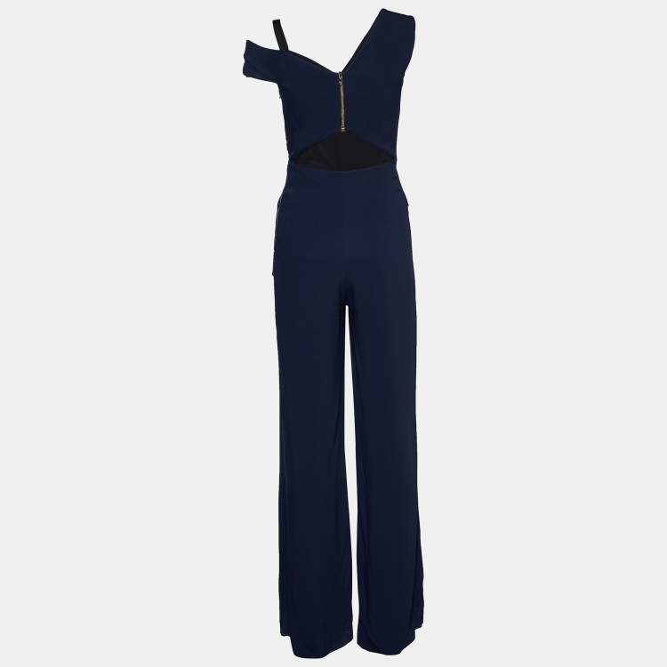 Pre Owned Roland Mouret Navy Blue Crepe  Jumpsuit 