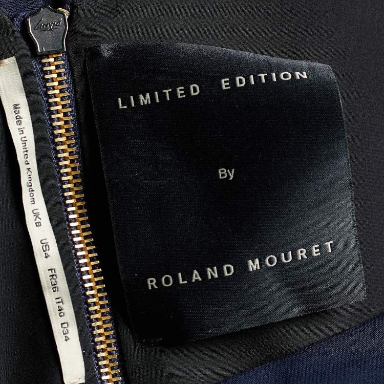 Pre Owned Roland Mouret Navy Blue Crepe  Jumpsuit 