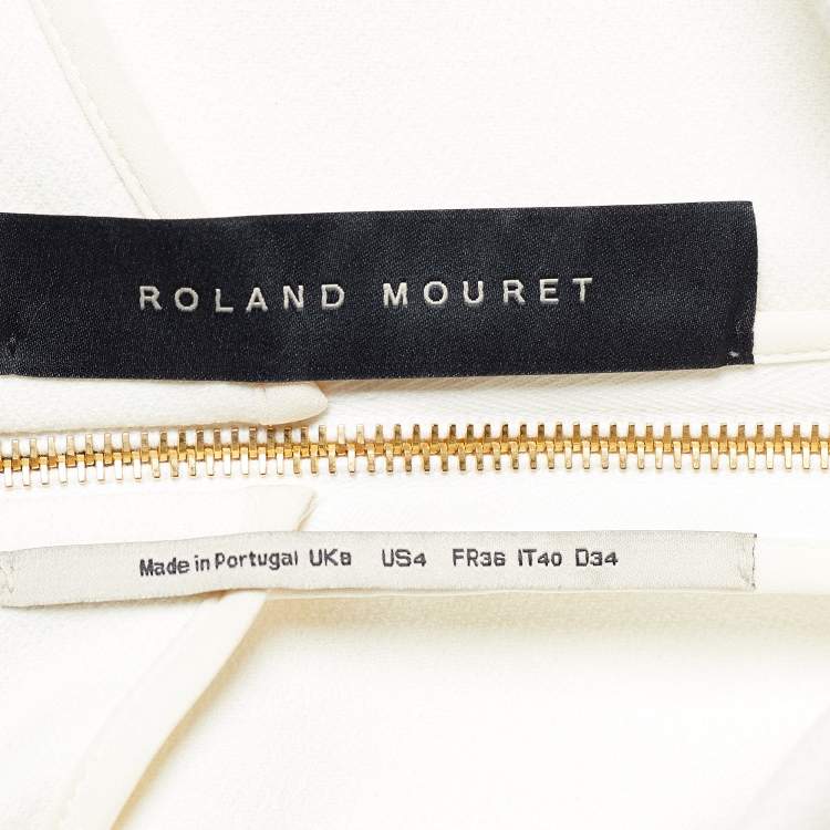 Pre Owned Roland Mouret White Crepe Mini Dress S