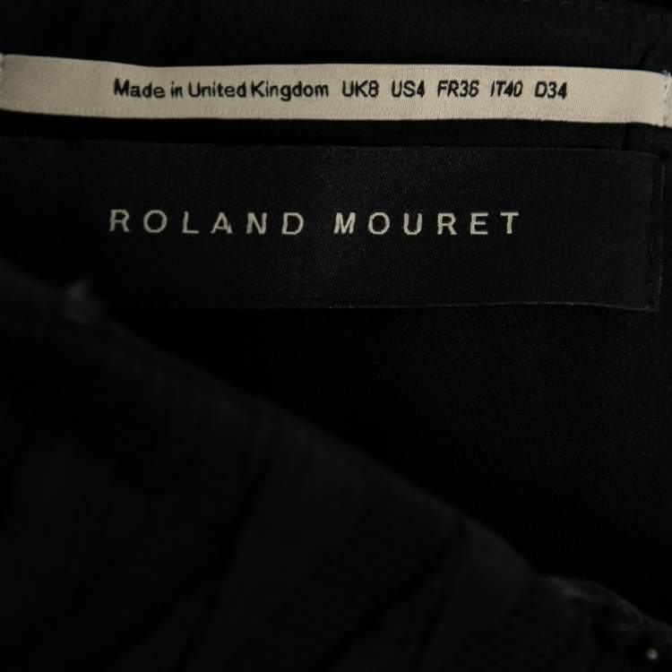 Pre Owned Roland Mouret Black Crepe Asymmetric Strapless Jumpsuit S