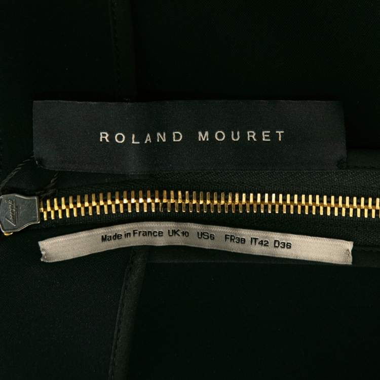 Pre Owned Roland Mouret Black Crepe Asymmetric Neck Dress M