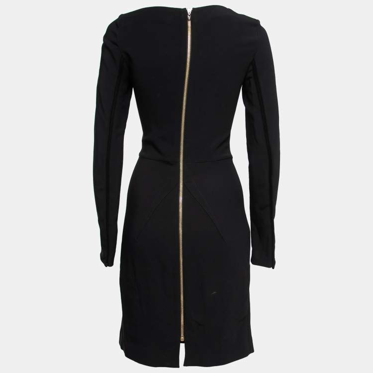 Pre Owned Roland Mouret Black Crepe Asymmetric Neck Dress M