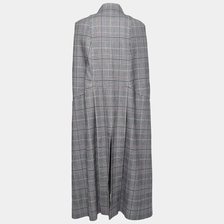 Pre Owned Roland Mouret Grey Checked Wool Merril Cape XS