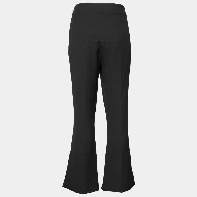 Pre Owned Roland Mouret Black Crepe Goswell Flare Pants L