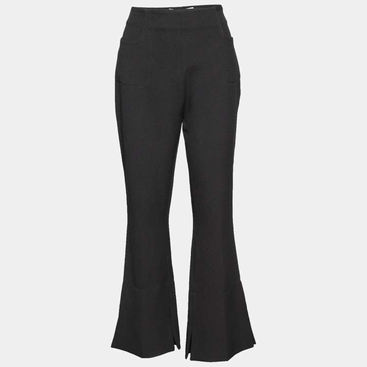 Pre Owned Roland Mouret Black Crepe Goswell Flare Pants L