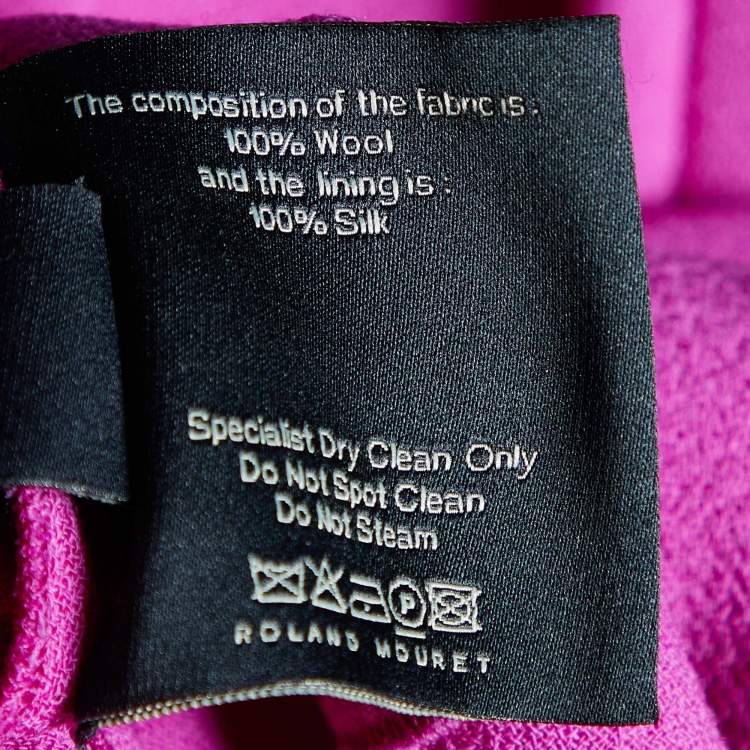 Pre Owned Roland Mouret Pink Wool Crepe Sheath Dress S