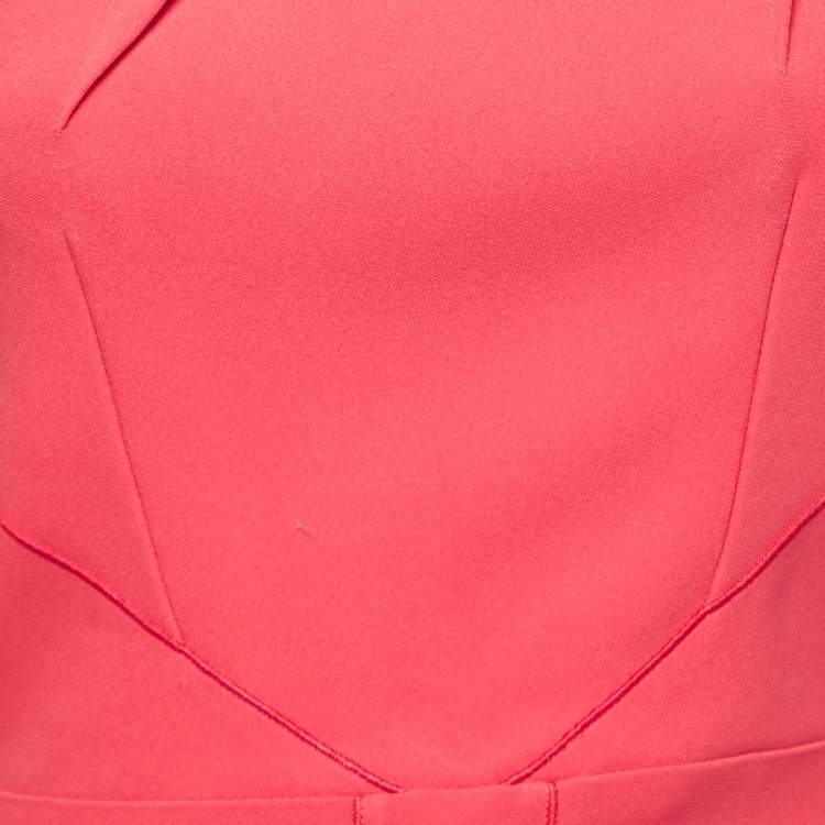 Pre Owned Roland Mouret Coral Crepe Cut-Out Sleeveless Sheath Dress S