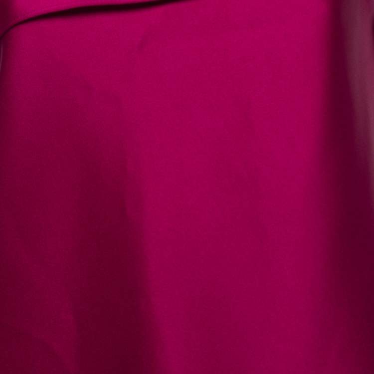 Pre Owned Roland Mouret Purple Crepe Asymmetrical Hem One Shoulder Top M