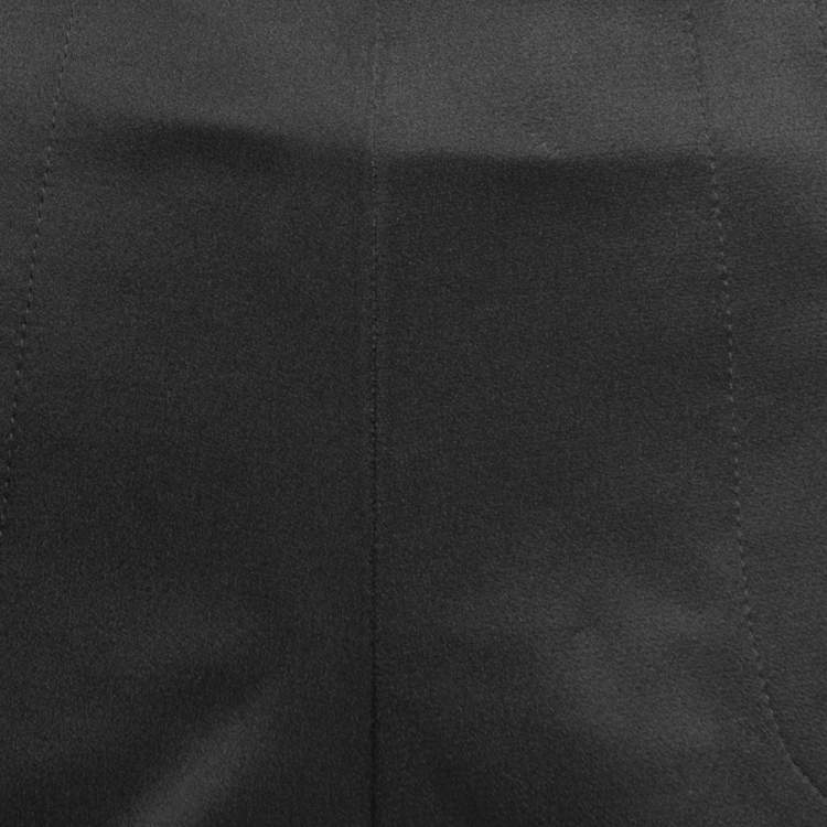Pre Owned Roland Mouret Black Crepe Satin High Waist Flared Trousers L