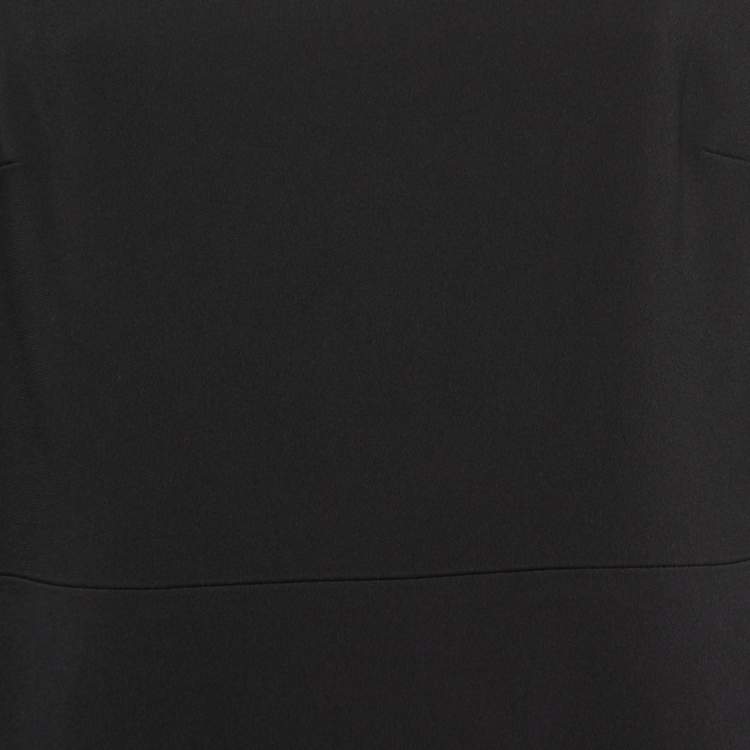 Pre Owned Roland Mouret Black Crepe Asymmetrical Long Dress L