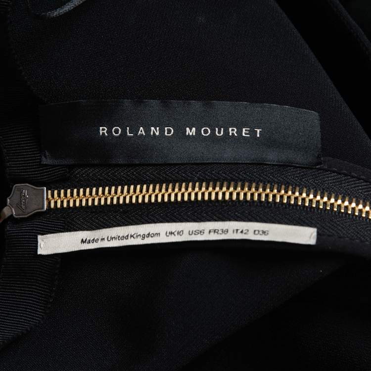 Pre Owned Roland Mouret Black Crepe Maxi Skirt M