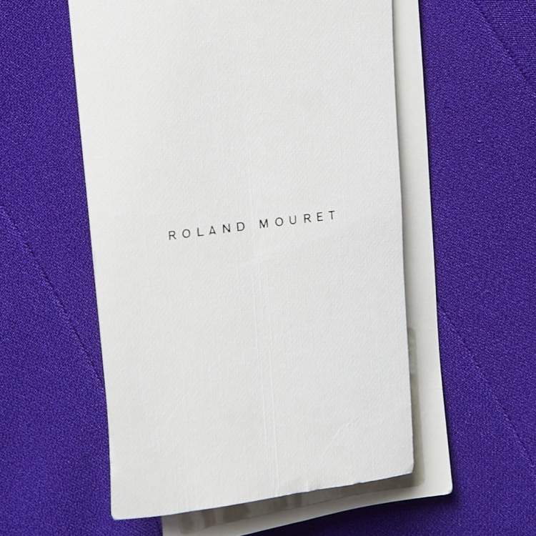 Pre Owned Roland Mouret Royal Purple Crepe Flared Templeton Gown M