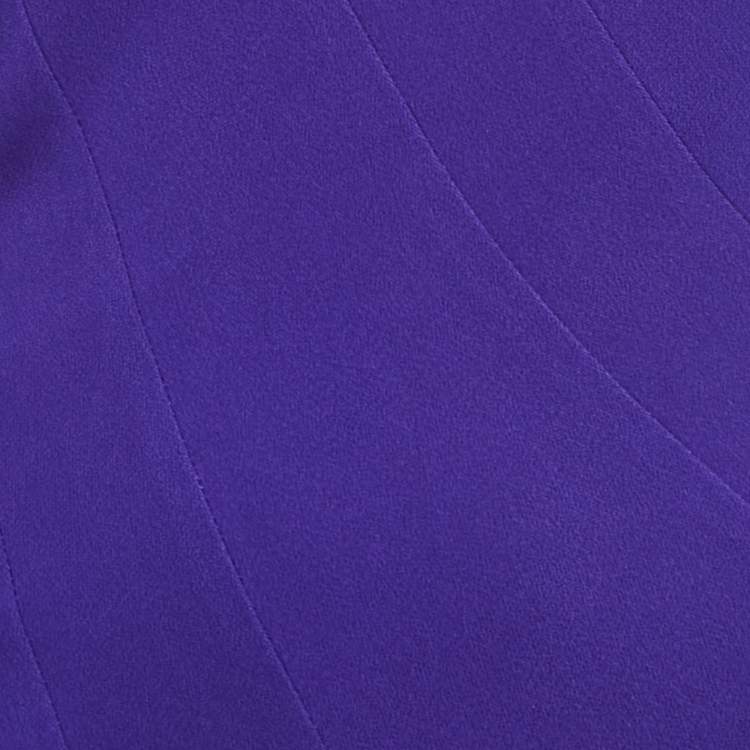 Pre Owned Roland Mouret Royal Purple Crepe Flared Templeton Gown M