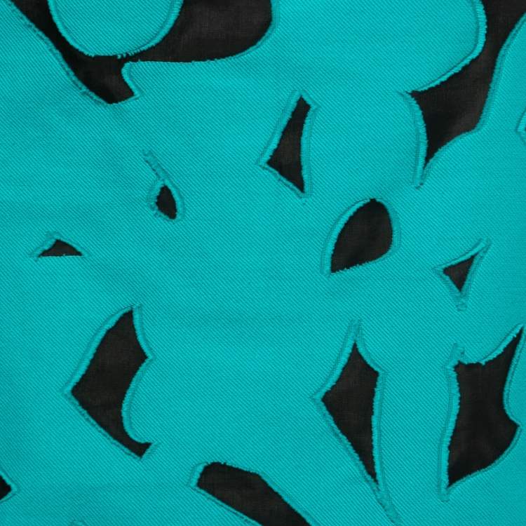 Pre Owned Roland Mouret  Black Crepe Patch Detail Midi Skirt M
