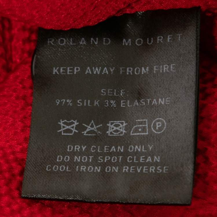 مملوكة مسبقًا Roland Mouret Red Silk Double Breasted Blazer M