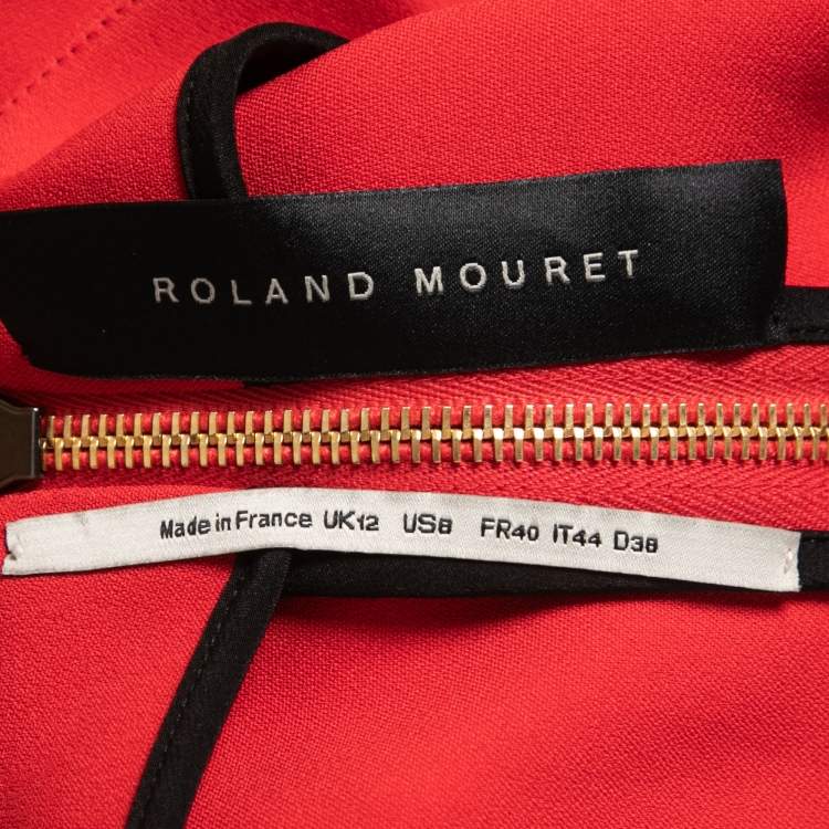 Pre Owned Roland Mouret Red Crepe Full Sleeve Short Dress M