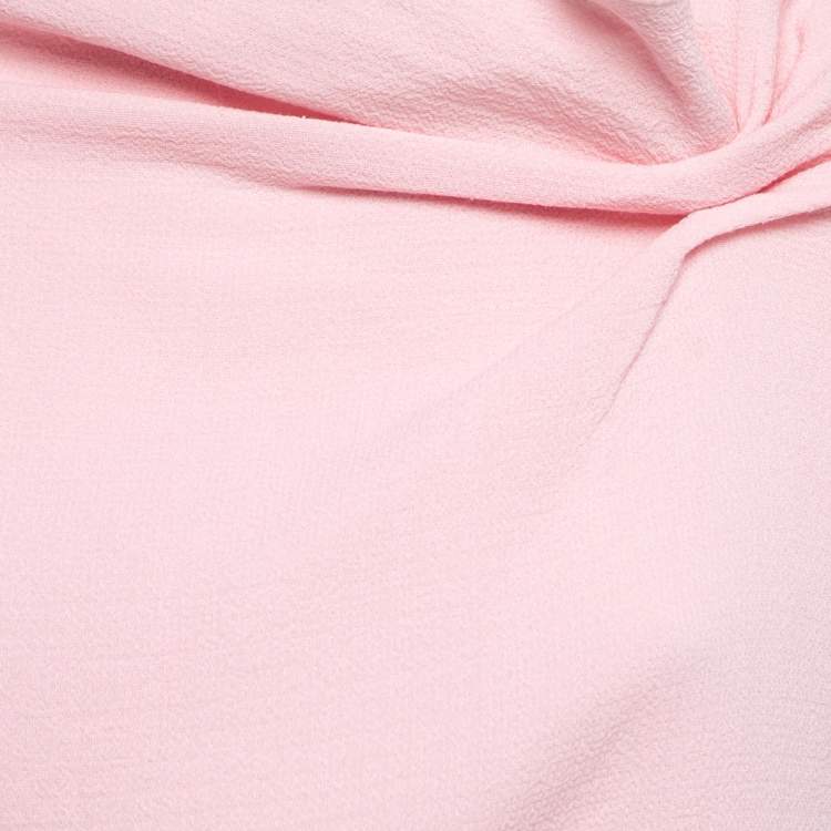 Pre Owned Roland Mouret Pink Wool Draped Back Open Blouse M