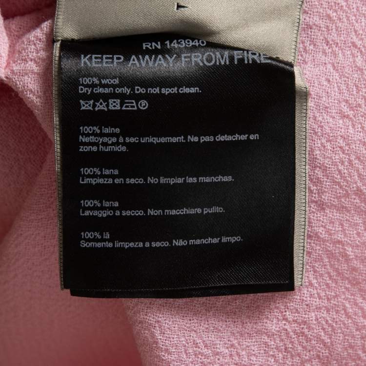 Pre Owned Roland Mouret Pink Wool Draped Back Open Blouse M