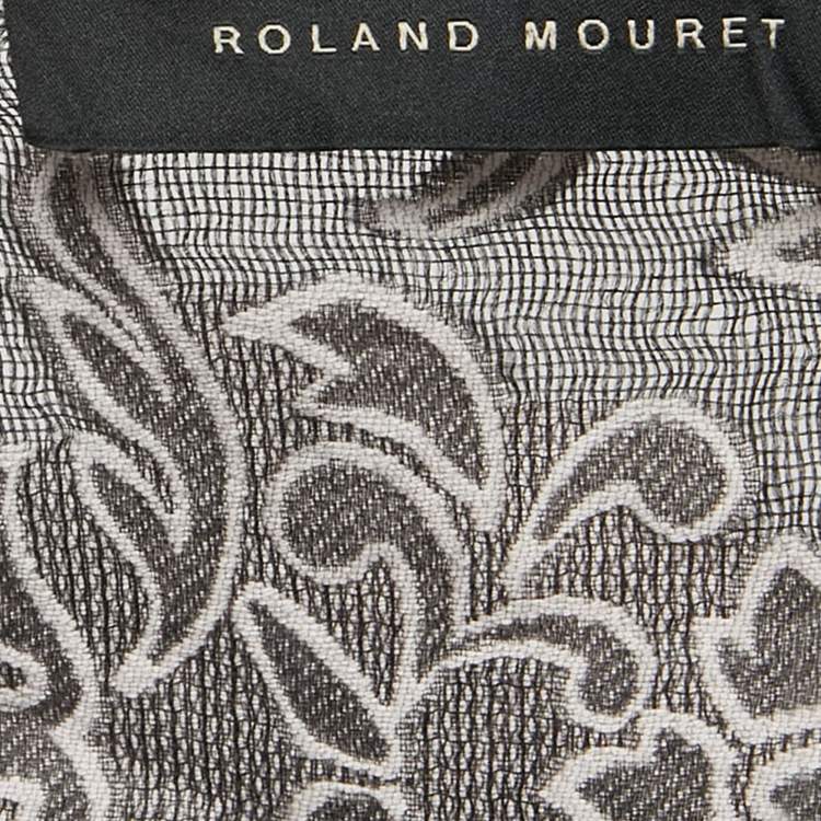 Pre Owned Roland Mouret Black Cotton Blend Eugene Drape-Front Open-Back Top M