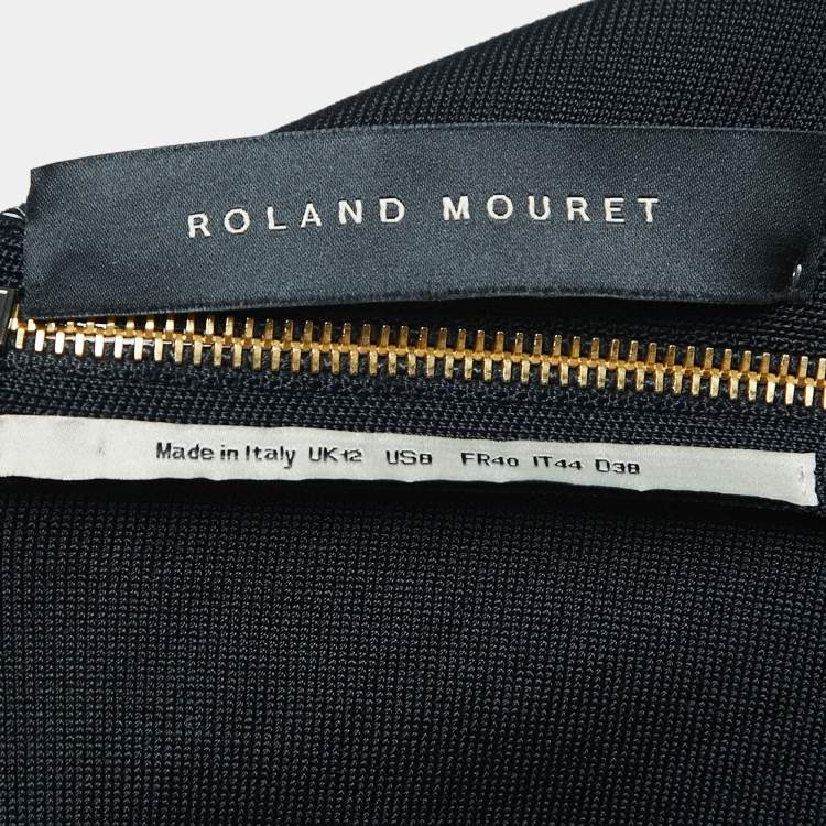 Pre Owned Roland Mouret Black Knit Off-Shoulder Bodycon Dress L