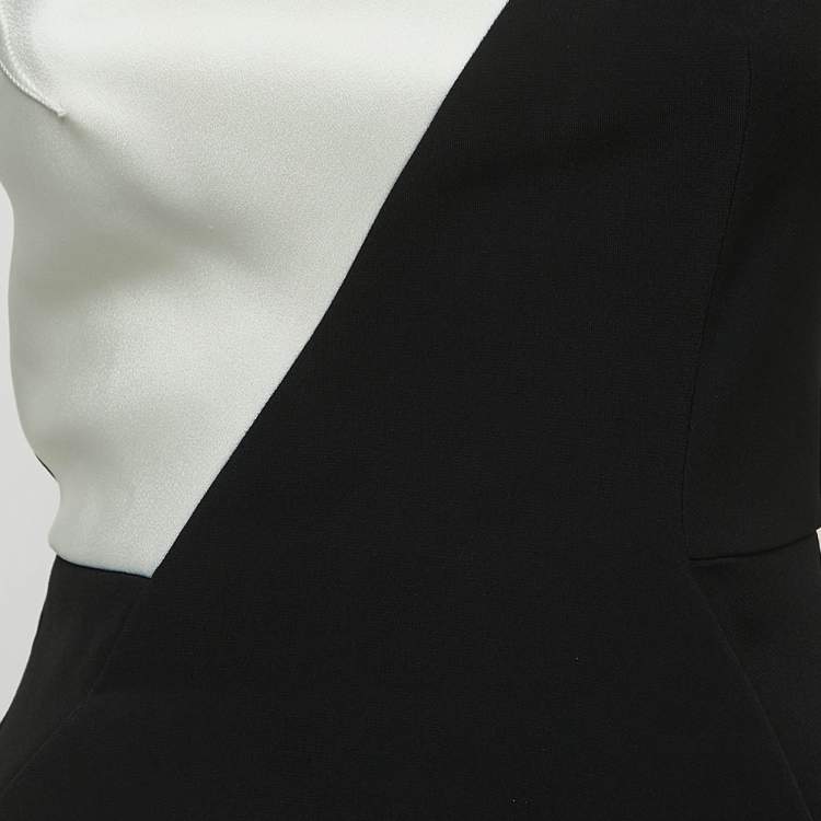 Pre Owned Roland Mouret Black Crepe Draped Slit Detail Sleeveless Maxi Dress S