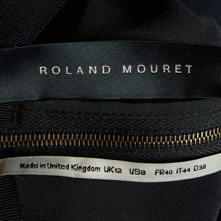Pre Owned Roland Mouret Black Velvet Cutout Wren Draped Dress M