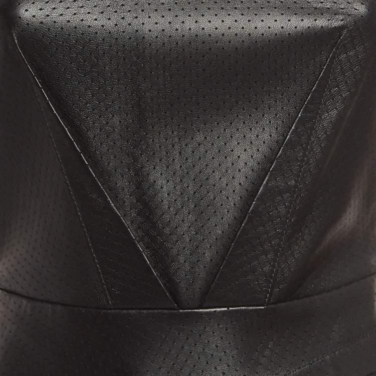 Pre Owned Roland Mouret Black Leather and Crepe Sleeveless Sheath Dress S