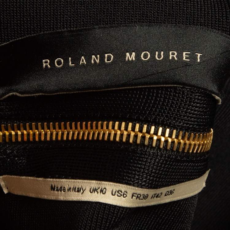 Pre Owned Roland Mouret Black Stretch Knit One Shoulder Brattle Dress M