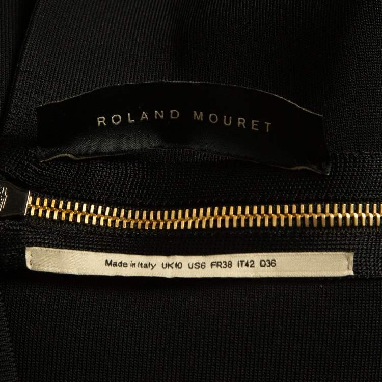 Pre Owned Roland Mouret Black Stretch Knit One Shoulder Brattle Dress M